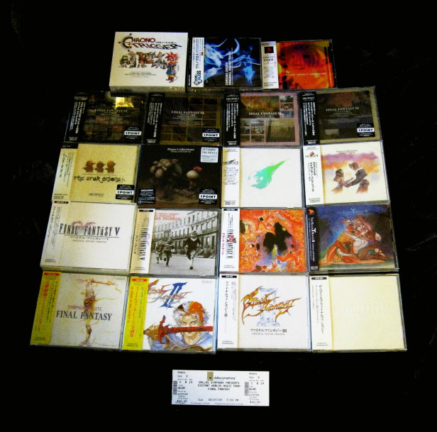 19 game music CDs and a ticket to Distant Worlds: Music from Final Fantasy in Dallas
